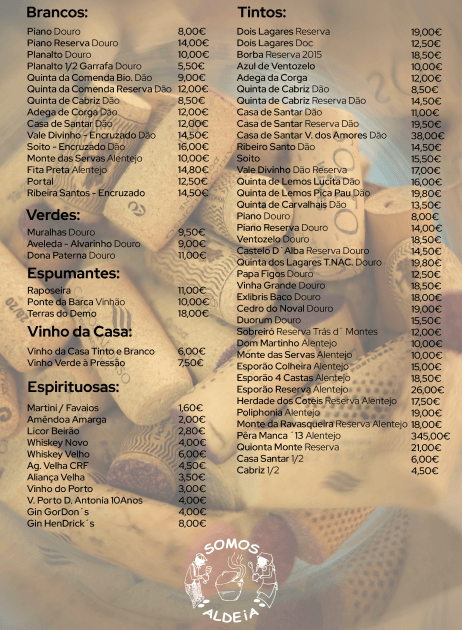 Carta de Vinhos